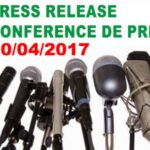 Conférence de Presse du MRC le lundi 10 Avril 2017 sur le glissement du calendrier électoral que le régime prépare